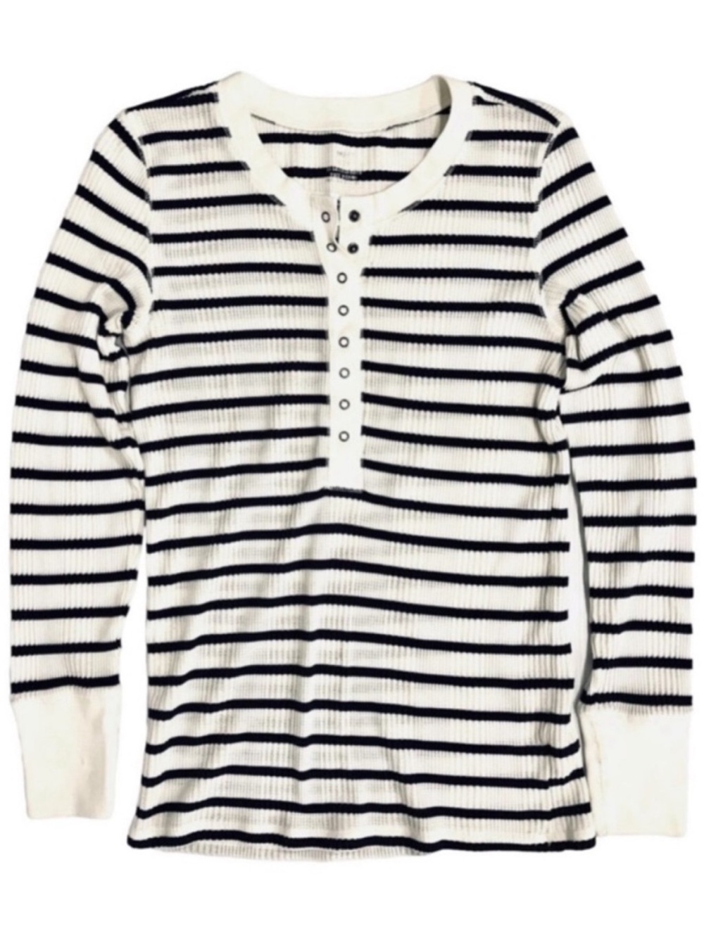 Aerie - Striped Ribbed Henley Top